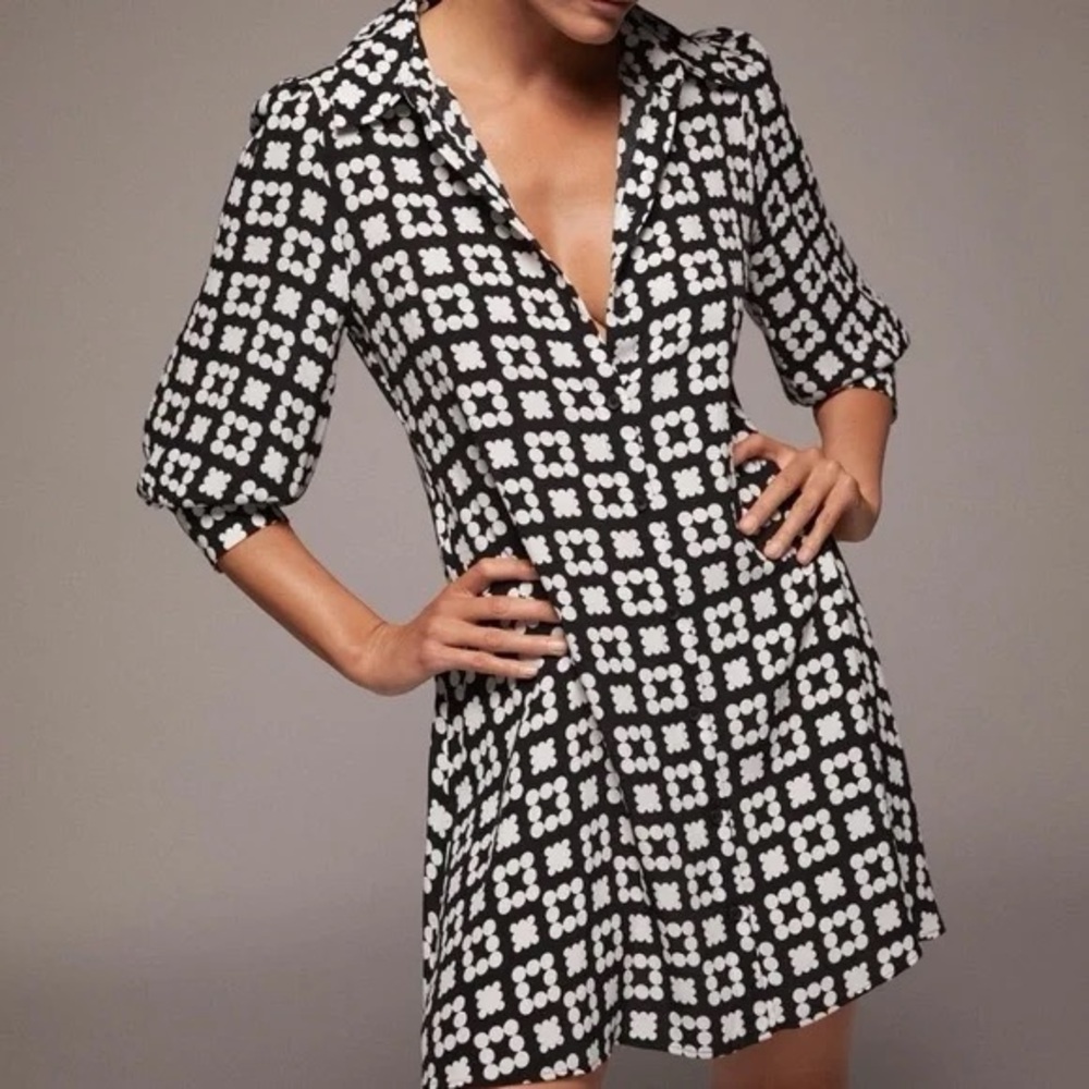 Black and White Floral Dress Zara Nadia